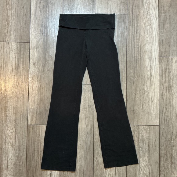 Y2K PINK Victoria's Secret Yoga Pants Fold Over Waist Black S/P - Picture 1 of 7